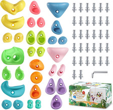 TOPNEW 32 Rock Climbing Holds Multi Size for Kids, Adult Rock Wall Holds Climbin