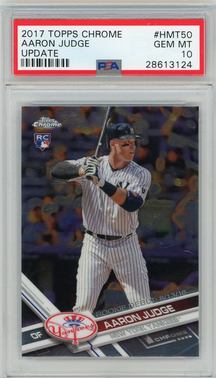 2017 Topps Chrome Update #HMT50 Aaron Judge PSA 10