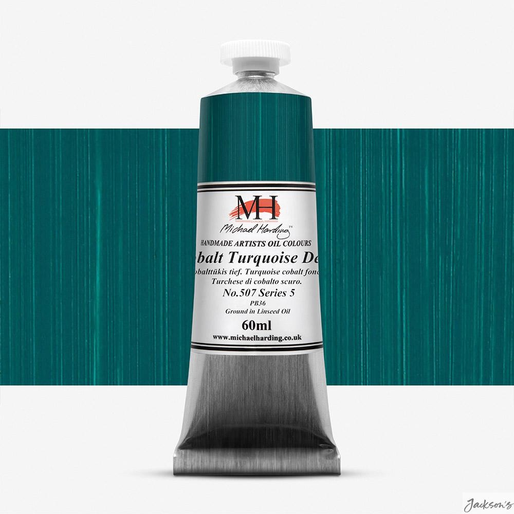 Michael Harding Artists Oil Paint Linseed Oil 60ml Cobalt Turquoise Deep Colour