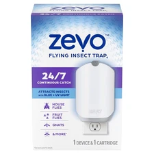 Zevo Flying Insect Indoor Fly Trap: Easy,Mess-Free Solution - Light Trap Catches