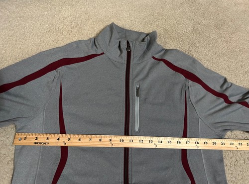 Lululemon Herren Jacke durchgehender Reißverschluss grau weinrot Herren LARGE active - Bild 3 von 11