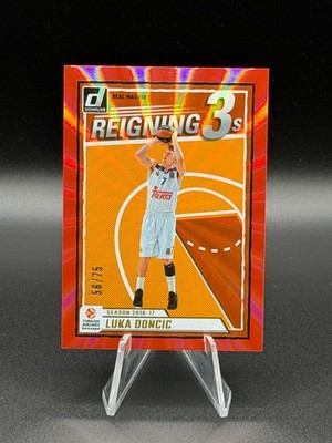 LUKA DONCIC 2024-25 Donruss EuroLeague Reigning 3s Red Laser 56/75