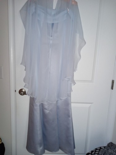 Maxi abito formale/prom Betsy & Adam blu vintage anni 90 taglia 4 - Foto 4 di 18