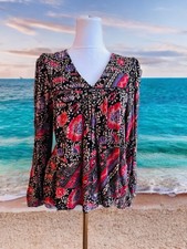 Zara Blumen Shirt Bluse Ethno Boho Floral Babydoll Empire Lagenlook M Indian