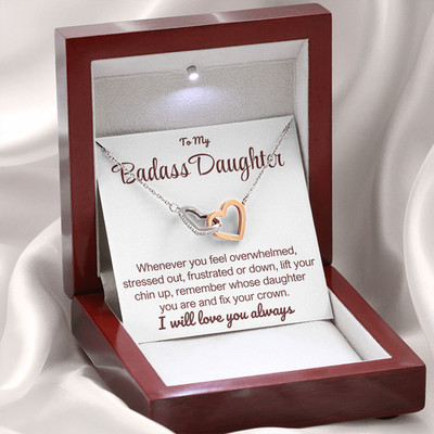 To my daughter linked hearts Necklace Gift for Birthday Graduation Christmas