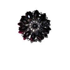 Brooch Black Diamond rhinestones / Vintage /EUC