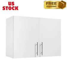 32" Wall Cabinet, 2 Tier Bathroom Cabinet with Adjustable Shelf, Wall Mounted