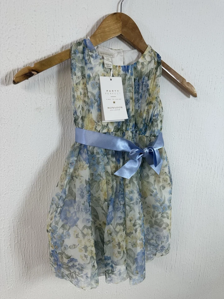 Vestido de hortênsia monção tamanho 12-18 meses meninas marfim ocasião especial casamento - Imagem 2 de 4