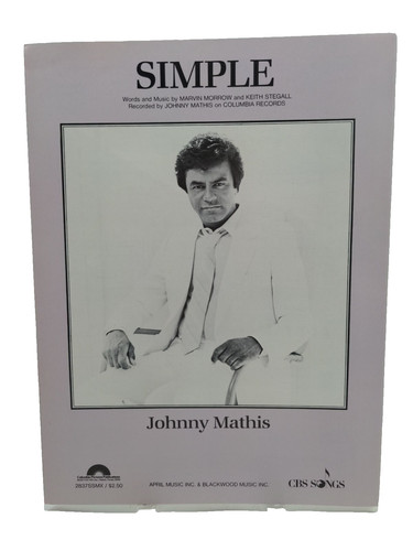 Simple Johnny Mathis Sheet Music Piano Voice Guitar 80 Country New Old StockF4AK