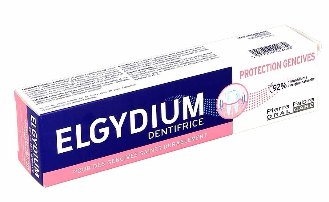 Dentifrice Elgydium gencives saines et action antiplaque 2x75ml