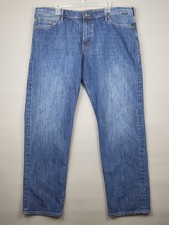 Mavi Jeans Mens 40x33 Blue Matt Relaxed Straight Leg Dark Wash Denim