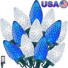C9 LED Christmas String Lights 82ft 100 Bulbs 8 Modes Timer Indoor Outdoor New