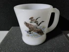 Vintage Fire King Oven Ware D-Handle Milk Glass Coffee Mug Canada Goose USA