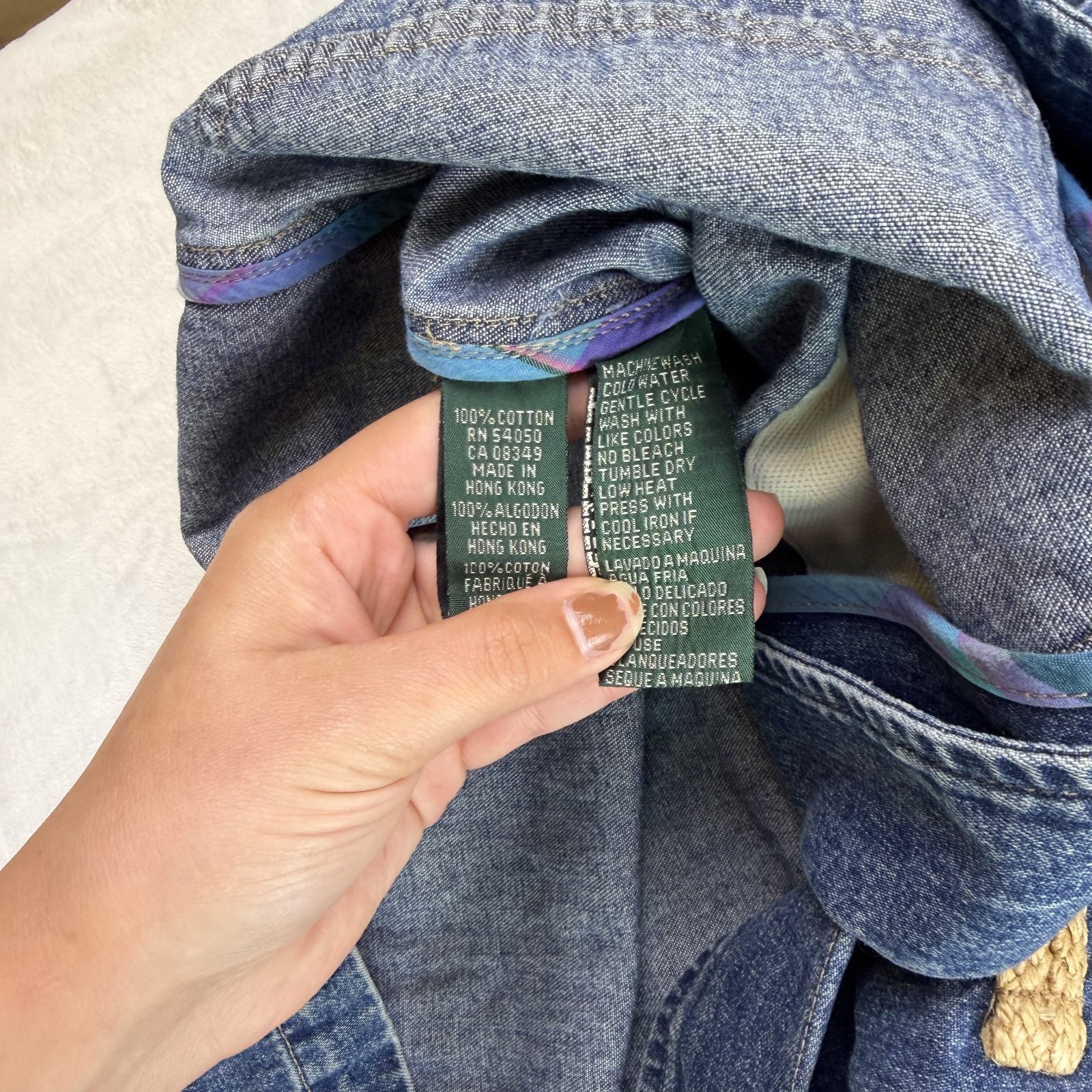Rare Vintage LAUREN Jeans Co. Toggle Denim Jean Jacket 90s 2000s Ralph Polo SZ M image 7
