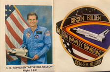 TWO NASA SHUTTLE SPACE COVER STS-61-C DISCOVERY LAUNCH KSC 12 JAN 1986 AS PIC