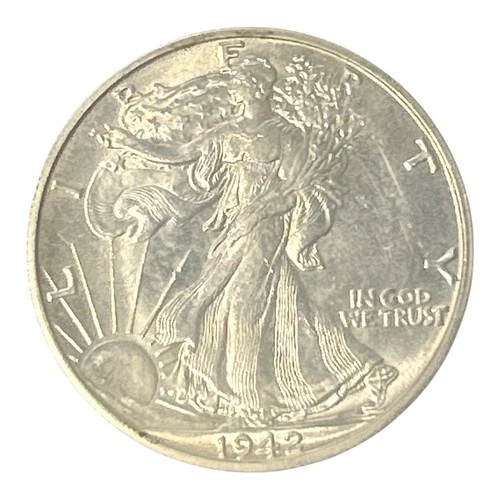 1942-D Walking Liberty Half Dollar About Uncirculated 90% Silver