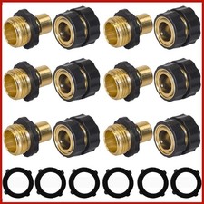 6 Set Quick Connect Hose Fittings for Garden Hose Quick Connector 3/4 Inch GHT