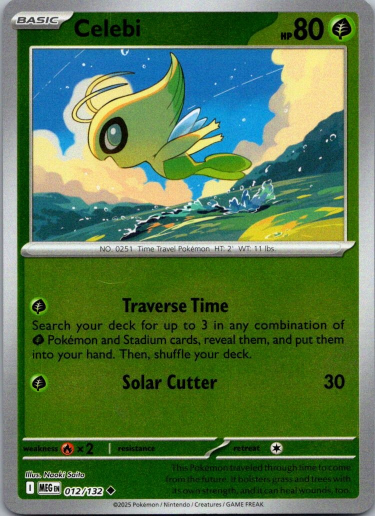 Celebi Uncommon ME01: Mega Evolution 012/132 LP Reverse Holo