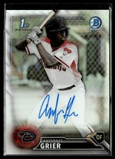 2016 BOWMAN CHROME REFRACTOR /499 1ST PROSPECT AUTO ANFERNEE GRIER DBACKS