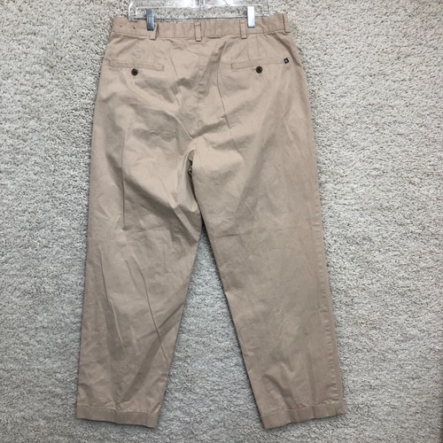 Brooks Brothers 346 Pantalon 35x32 Homme Beige Chino Conique Plissé Poches Preppy - Photo 5/13
