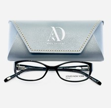 JONES NEW YORK J214 BLACK Womens Oval Full Rim Eyeglasses 49-15-135 B:28