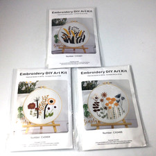 Embroidery DIY 3 Art Kits Wild Flowers Image READ