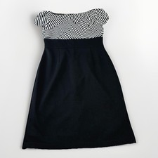 Marks & Spencer Dress puff sleeve UK12 black & white Midi Work Office Party