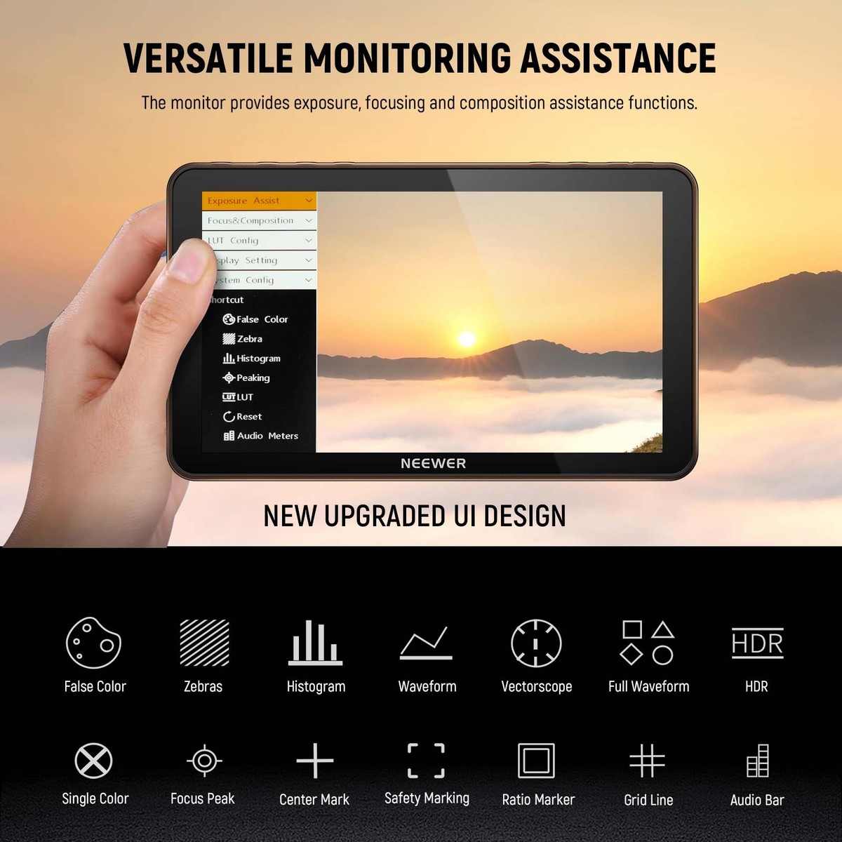 NEEWER F700 7inch Camera Monitor 2000nit HD Touch Screen 4K HDMI