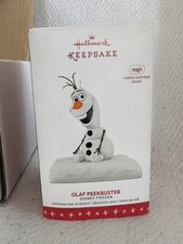 Hallmark Keepsake Olaf Peekbuster Motion Activated Sound Disney Frozen Ornament