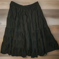 Partners Please Malco Modes Squaredance Skirt Sz Medium Black Tiers Ruffles USA