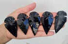 5 HANDMADE BLACK OBSIDIAN ARROWHEADS SPEAR POINTS 2.5 Inch (A06)