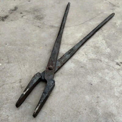 Black Iron Tong Blacksmith Tool Useful Forging Equipment Gift for Dad