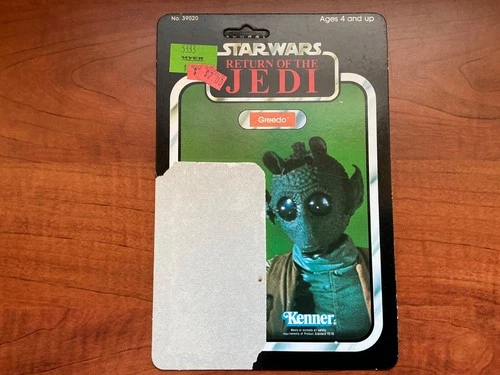 Vintage Kenner Star Wars Figure Card ROTJ 79 Back Cardback Greedo