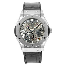 Hublot Classic Fusion 45mm Skeleton Dial Automatic Black Leather/Rubber Strap