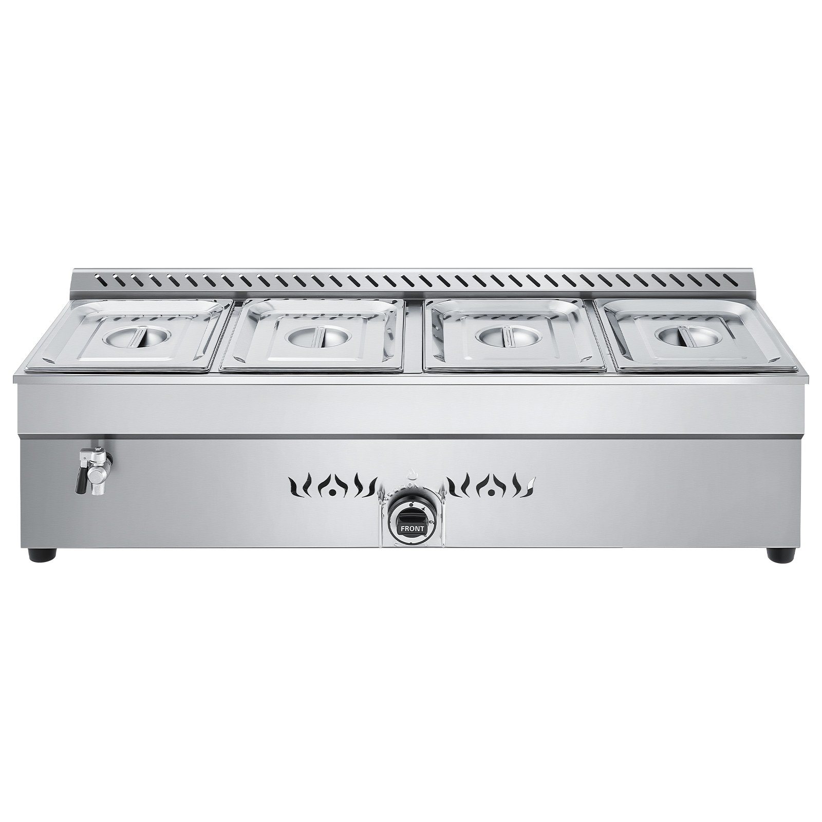 VEVOR Commercial Propane Steam Table 4-Pan Outdoor Food Warmer Stainless Steel