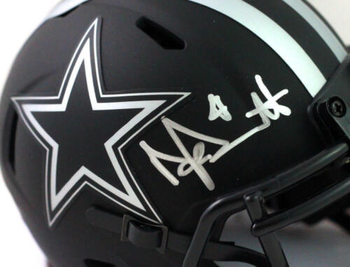 Dak Prescott Autographed Cowboys Eclipse Mini Helmet- Beckett W Hologram *Silver - Picture 2 of 3