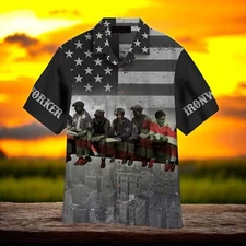 Ironworker American Flag Aloha Hawaiian Shirt