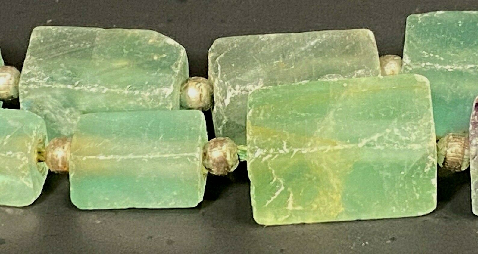 Green Fluorite Rectangular Beads w/ Lapiz Lazuli … - image 9