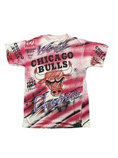 Vintage 1991 Chicago Bulls AOP T-Shirt Magic Johnson Tees Mens Large NBA Jordan!