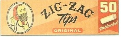 Zig Zag Tips Naturally Unrefined Rolling Paper Filter Tips NEW! 50/Pk USA SHPD