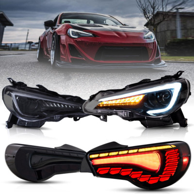 LED Headlights + Smoked OLED Tail Lights For Toyota 86 Subaru BRZ FR-S 2012-2020