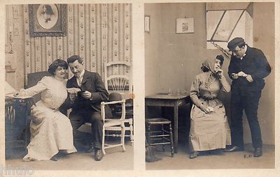 BK754 Carte postale Photo vintage card RPPC couple fantaisie romantisme