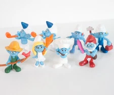 McDonalds Smurfs Figures 2011 2013 Lot of 8 Peyo 3" Cake Toppers Toys