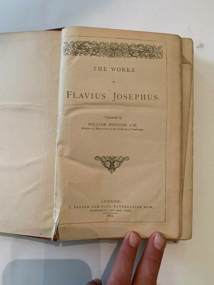 1874 The Works Of Flavius Josephus Translated by William Whiston Foto 2 de 4
