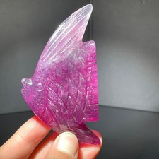 101g Fluorita Natural Tallado a Mano Peces Cuarzo Cristal Curación Espiritual
