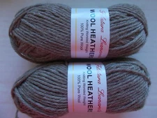 Filatura Lanarota  Wool Heathers 100% wool yarn, Taupe, lot of 2 (104 yds ea)
