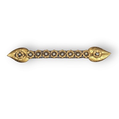 Antique Sash Belt Buckle Flower Leaves Art Deco Rhinestone  display picture 2