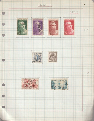 FRANCE Collection, 1929-1948, 9 pages Used, Unused stamps Cat. $140. + - Picture 6 of 10