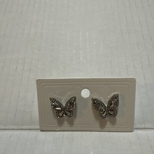 Butterfly Women Earring Crystal CZ Stud