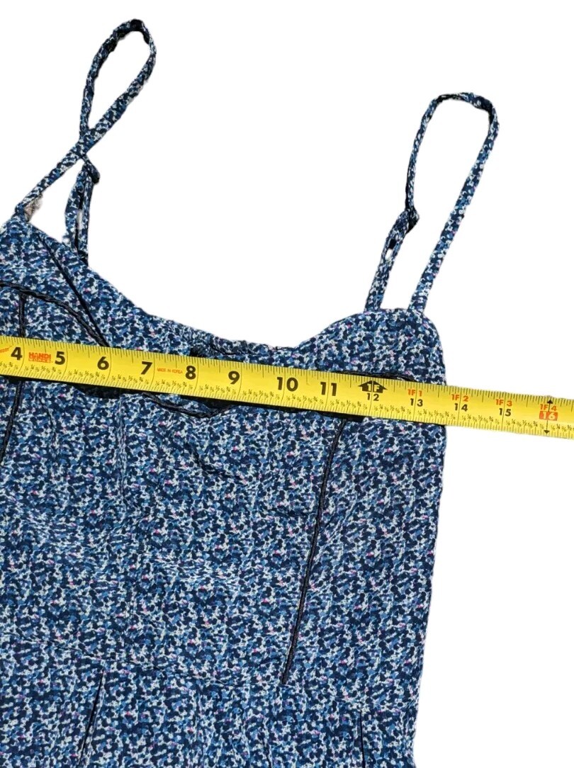 Romy Womens  Mini A line Slip Dress Sz Med Y2K Silky Corset Detail Dainty Slinky